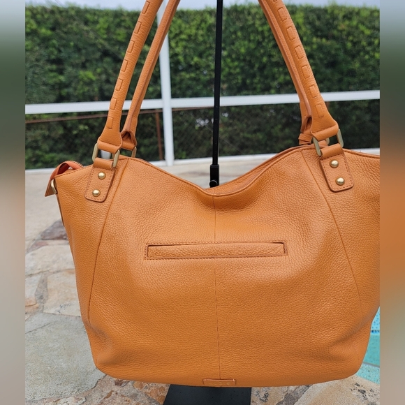 Lodis Texas Leather Sutton Tote/crossbody In Nectarine - Picture 6 of 16